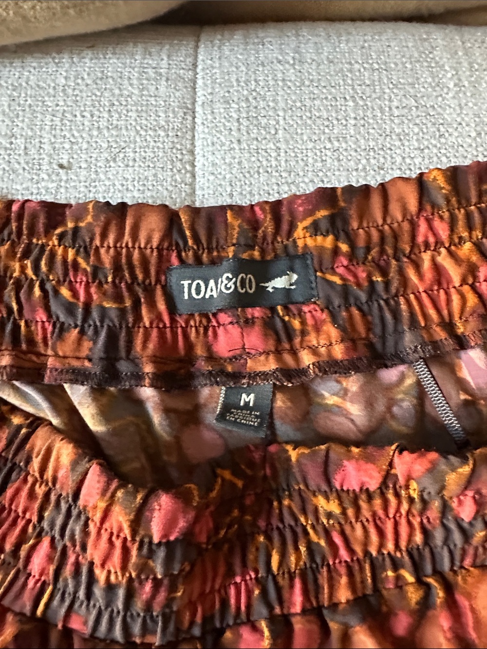 Toad&Co Rust and Pink Floral-Print Crusher Shorts - Picture 2 of 3